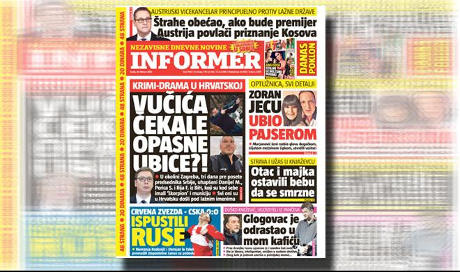 SAMO U INFORMERU! KRIMI-DRAMA U HRVATSKOJ: Vučića čekale opasne ubice?!